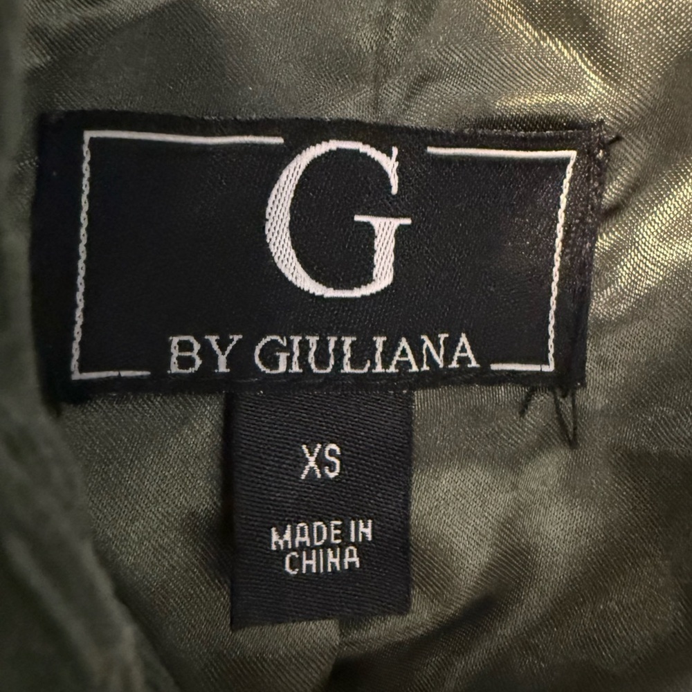 G by GIULIANA Women’s Size extra small olive corduroy double zipper puffer coat - Picture 5 of 6